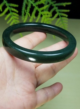 收藏级天然新疆和田玉细料塔青玉手镯方条玉镯55-64圈口带证书