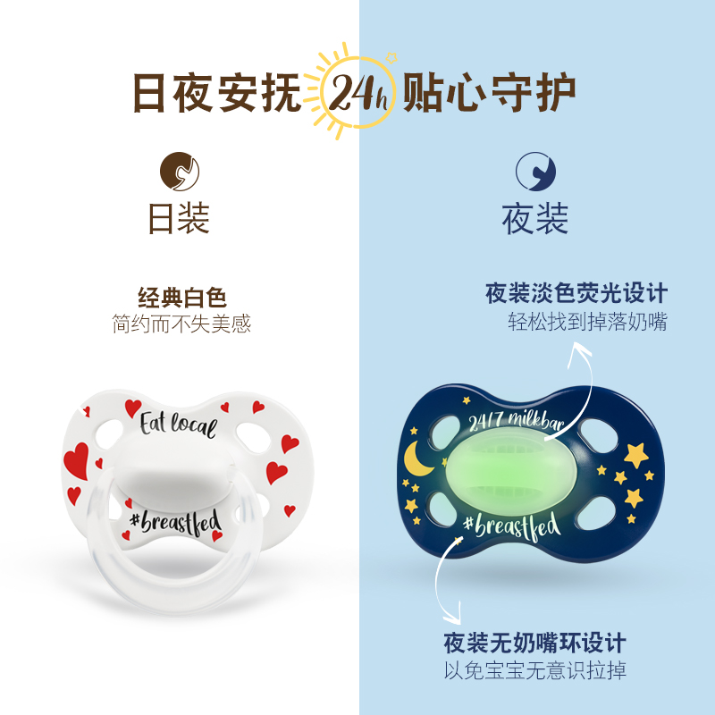 美德乐日夜款安抚新生防胀气0奶嘴 medela美德乐海外奶嘴/安抚奶嘴