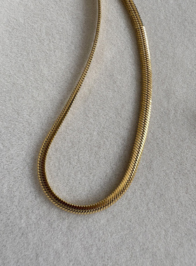 北欧小众  316钢18K真空电镀真金 男女同款 项链蛇骨链锁骨链
