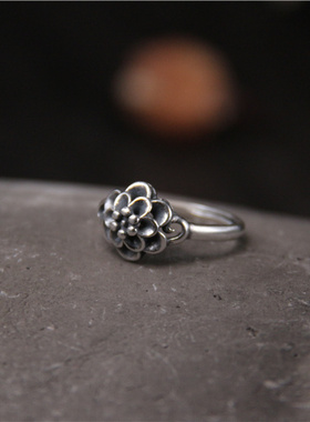 繁花立体复古做旧礼物戒指送妈妈