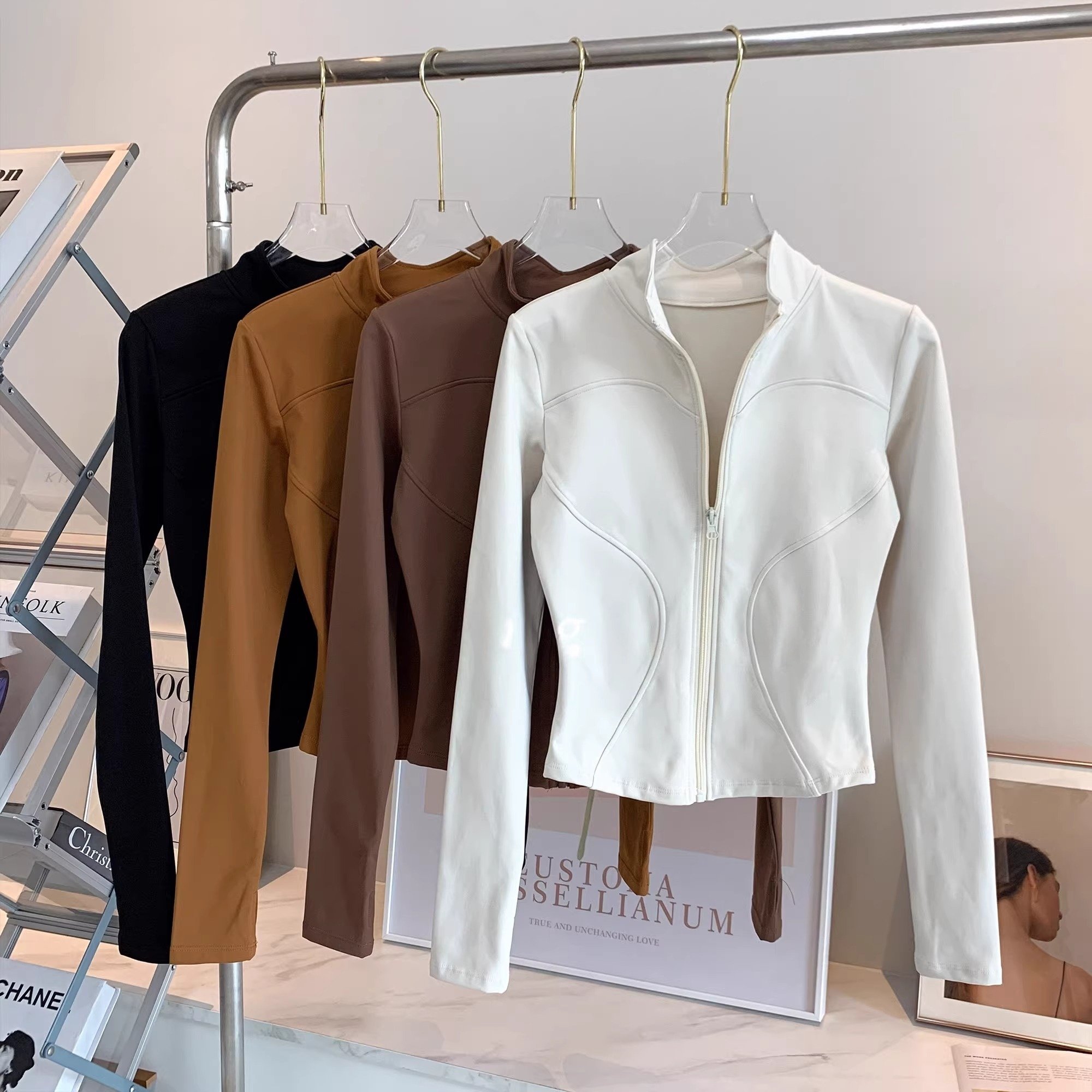 加绒瑜伽外套女秋冬款修身显瘦立领跑步拉链开衫防风健身运动上衣,淘宝优惠券,粉丝福利购,淘宝优惠卷