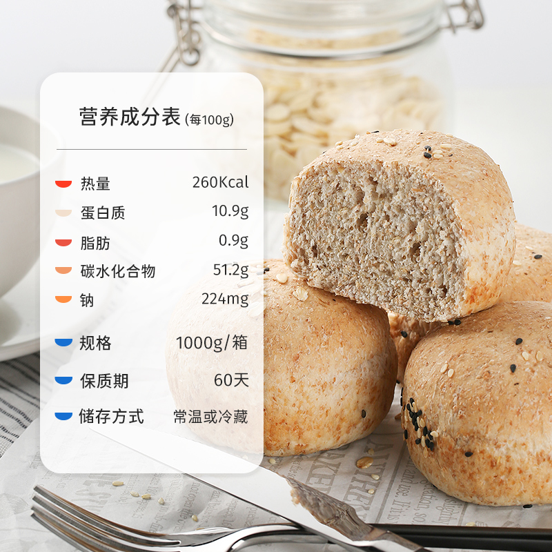鲨鱼菲特旗舰店鲨鱼菲特欧包全麦面包整箱0添蔗糖杂粮早餐营养粗粮代餐饱腹食品1