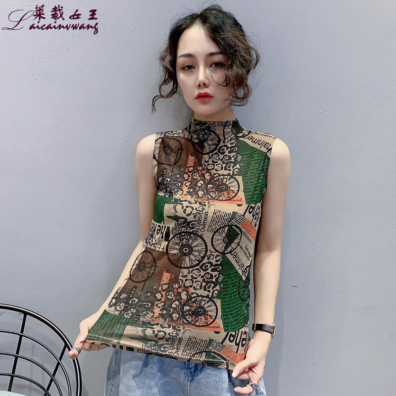 2020秋季内搭无袖女上衣欧洲站t恤 莱裁女王背心吊带