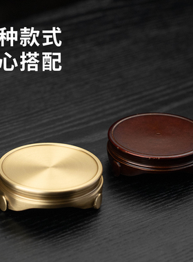 纯黄铜三足佛像香炉底座