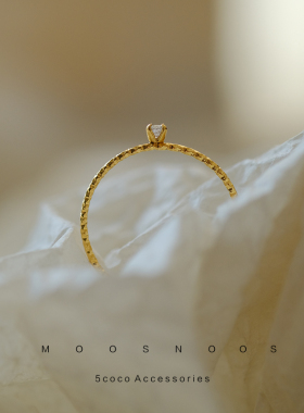 MOOS钻石多切面镜面钛钢戒指女