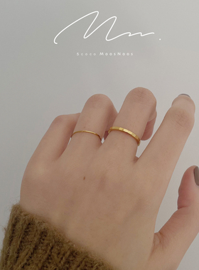 钛钢极简万花镜多切面戒指情侣