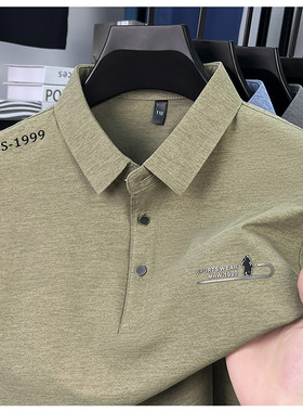 men's short sleeve tshirts直播短袖polo衫男士中年宽松薄款印花