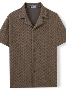 men's t-shirts新款男士翻领衬衫 欧美休闲纽扣短袖上衣百搭