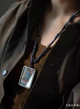 手工编织藏式吊坠绳六字箴言唐卡项链绳天珠挂坠绳手搓棉锁骨链绳