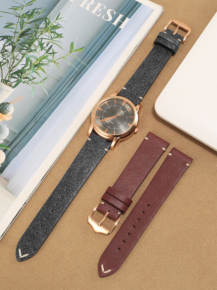 复古真皮手表带男适配小雀斑欧米茄 yopoprettyoriginal配件