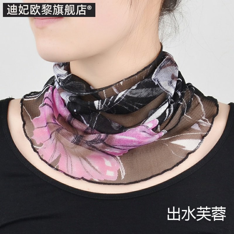 真丝套头防晒春秋百搭假领子小丝巾 迪妃欧黎围巾/丝巾/披肩