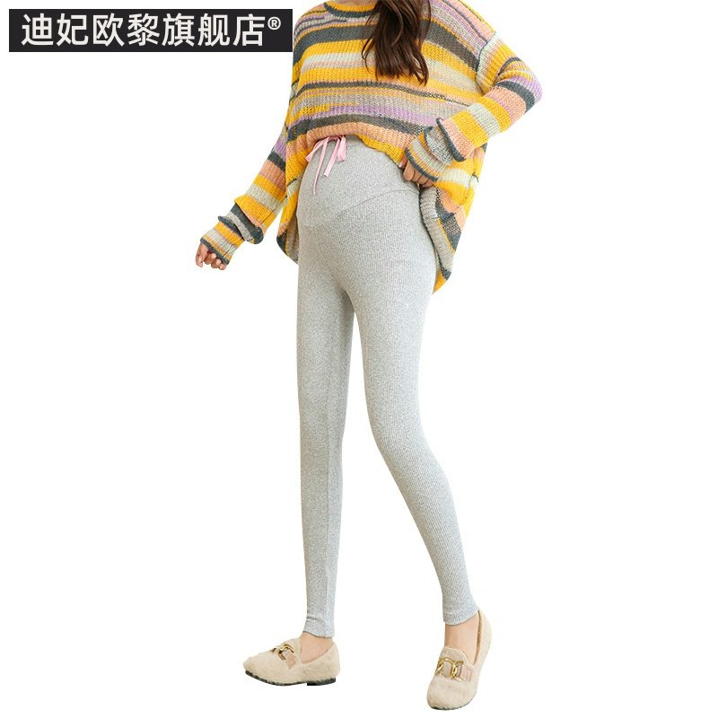 孕妇秋冬款外穿潮妈托腹加绒打底裤 迪妃欧黎孕妇打底裤