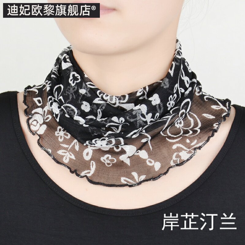 真丝套头防晒春秋百搭假领子小丝巾 迪妃欧黎围巾/丝巾/披肩