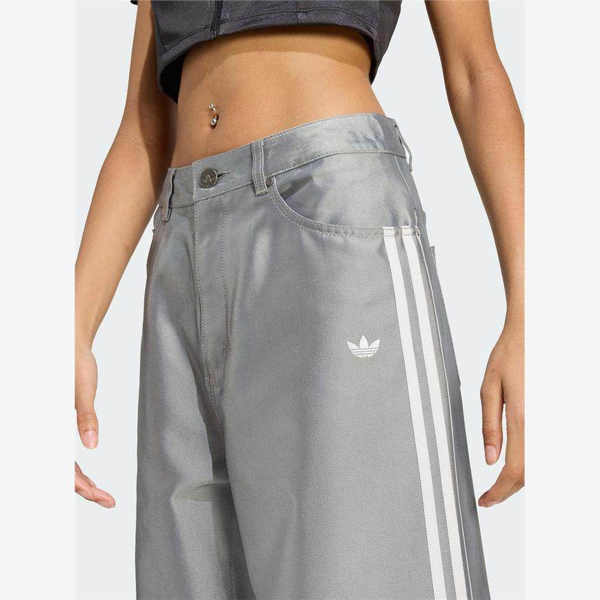 阿迪达斯三叶草足球风阔腿运动裤2025秋女喷绘印花牛仔长裤KE9800,淘宝优惠券,粉丝福利购,淘宝优惠卷