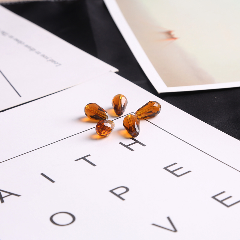 直孔水滴形玻璃水晶散珠子 手工DIY自制手链项链耳环耳坠串珠材料 - 图3