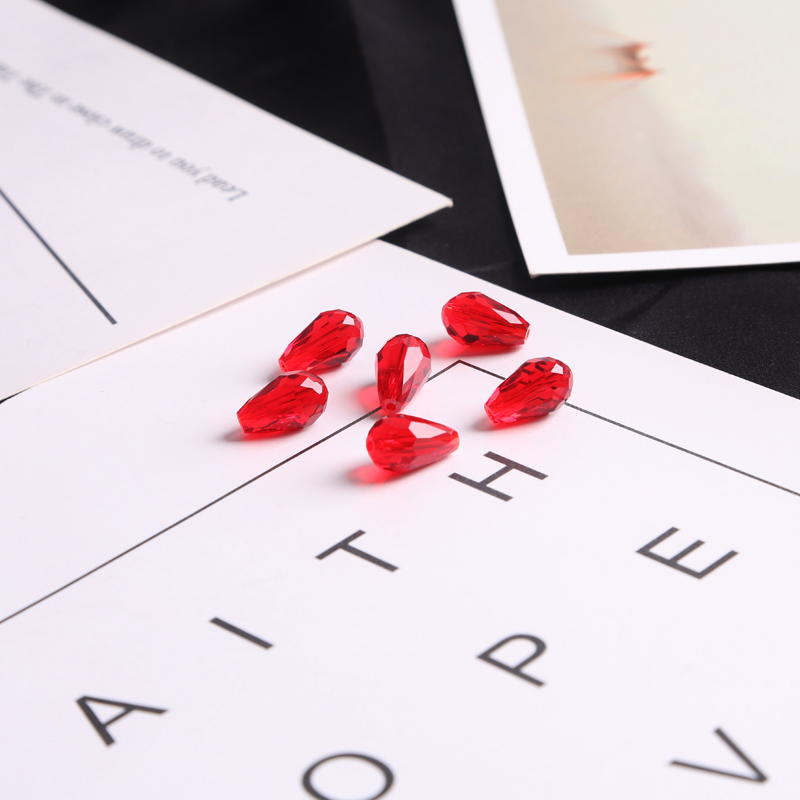 直孔水滴形玻璃水晶散珠子 手工DIY自制手链项链耳环耳坠串珠材料 - 图2