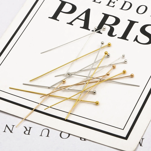 200 медно -приготовленных цветовых иглах с шариковыми иглами с головой круглой головы ручной работы ручной работы.