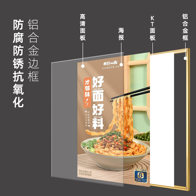 铝合金海报框挂墙a4a3开启式执照制度磁吸展板画框相框电梯广告框