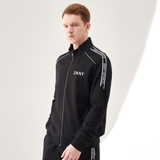 Толстовка dkny2021秋冬款男式logo条纹立领长袖拉链运动风卫衣夹克外套