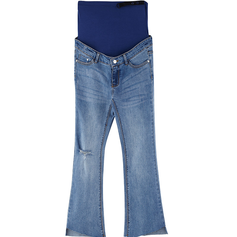 sellynear孕妇2019春夏装牛仔裤 sellynear孕妇喇叭裤