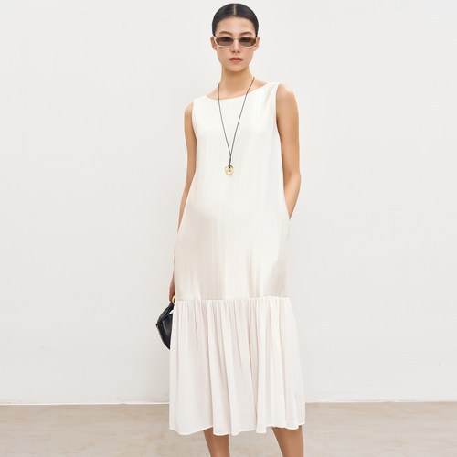 SELLYNEAR孕妇夏季新款连衣裙时尚气质简约无袖拼接孕期背心长裙 - 图0