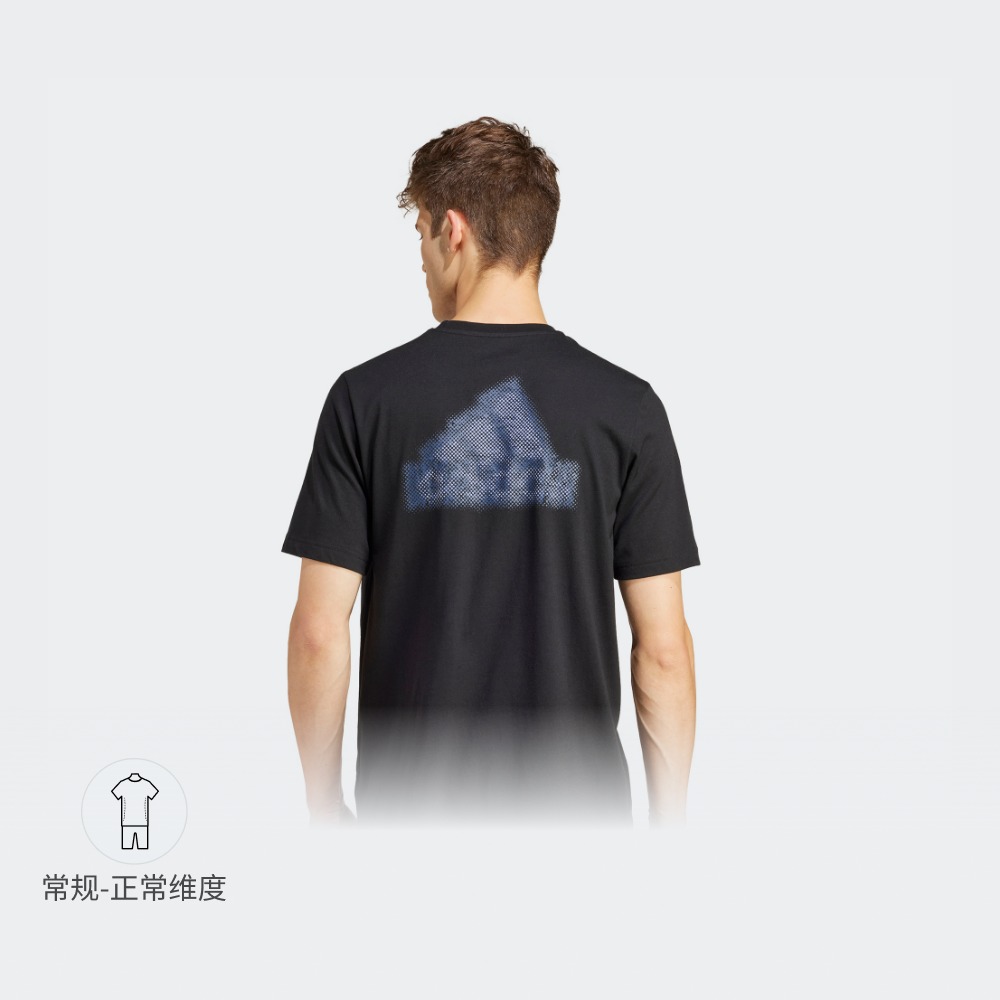 休闲纯棉上衣圆领短袖T恤男装夏季adidas阿迪达斯outlets轻运动
