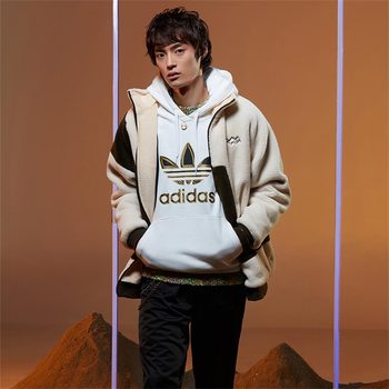 adidas official outlets Adidas Clover men's sports hooded sweatshirt GT4359