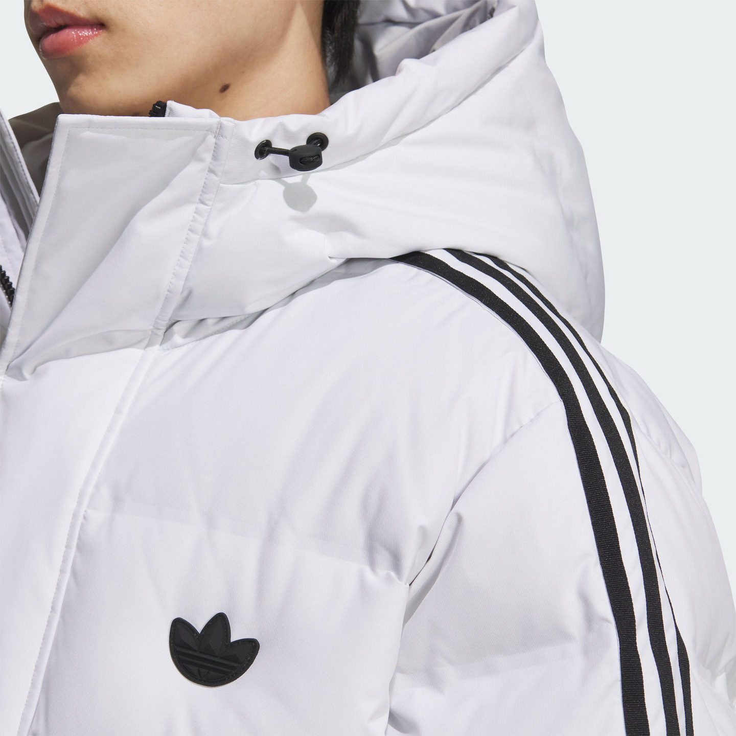 600蓬长款运动连帽鸭绒羽绒服面包服男adidas阿迪达斯三叶草