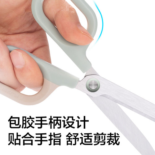 Nusign纽赛剪刀不锈钢剪子不易粘胶厨房家用宿舍用学生安全省力拆快递锋利耐磨儿童手工用剪纸美工剪多功能 - 图2
