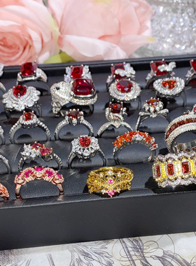 彩宝奢华高端设计百搭戒指精致女