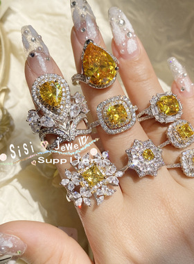 时尚彩宝设计戒指复古个性食指戒