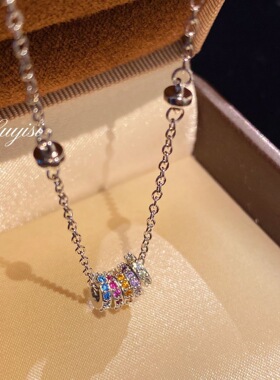 个性小众设计感项链女彩虹彩色