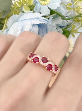 缠绕彩宝戒指高端韩式时尚女百搭