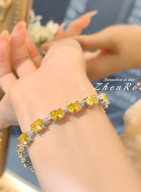 时尚轻奢进口粉钻锆石手链简约女