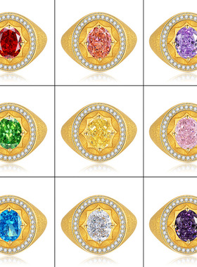 轻奢新款拉丝印章戒指时尚高级感