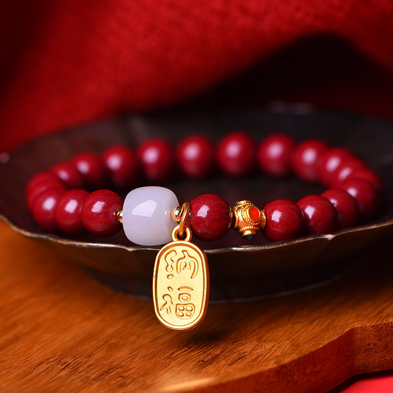 原矿朱砂官方旗舰店正品女学生手链 酷翠堂手链