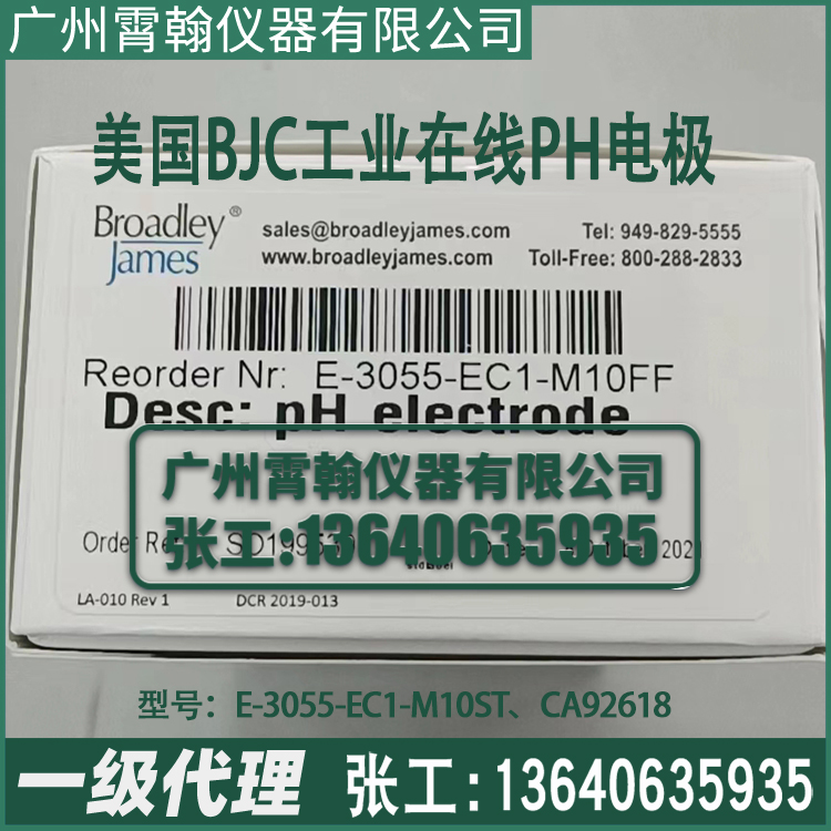 E-3055-EC1-M10FF工业级PH电极CA92618美国BJC在线式PH探头E-3055 - 图0