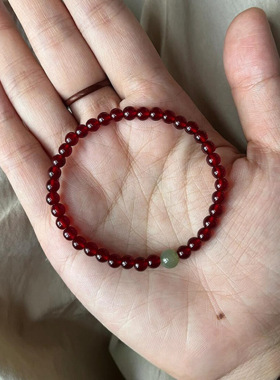 温润如玉 新中式石榴红仿玉石串珠手链女高级感简约复古手串手饰