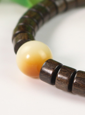 沉贵宝药片珠手串创意跑环配饰炭烧菩提根文玩木串佛珠男女手链