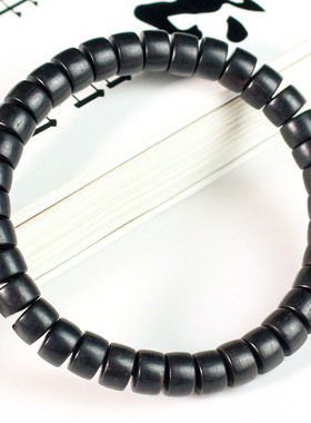 厂家黑檀手串药片珠男女情侣手链饰品文玩檀木串佛珠直播货源