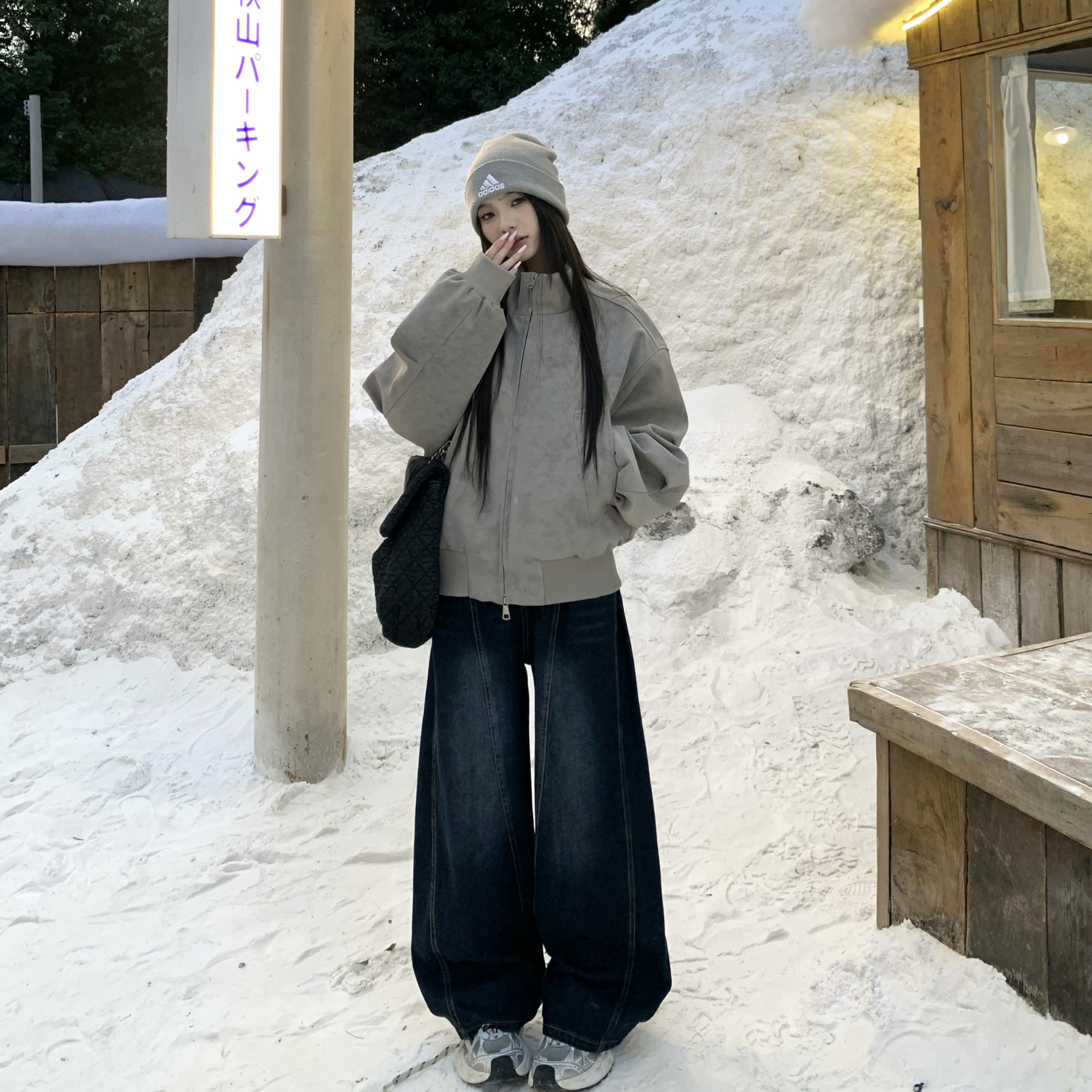 3MER哦哦三妹美式复古皮衣棒球服外套女秋冬新款宽松休闲立领夹克,淘宝优惠券,粉丝福利购,淘宝优惠卷