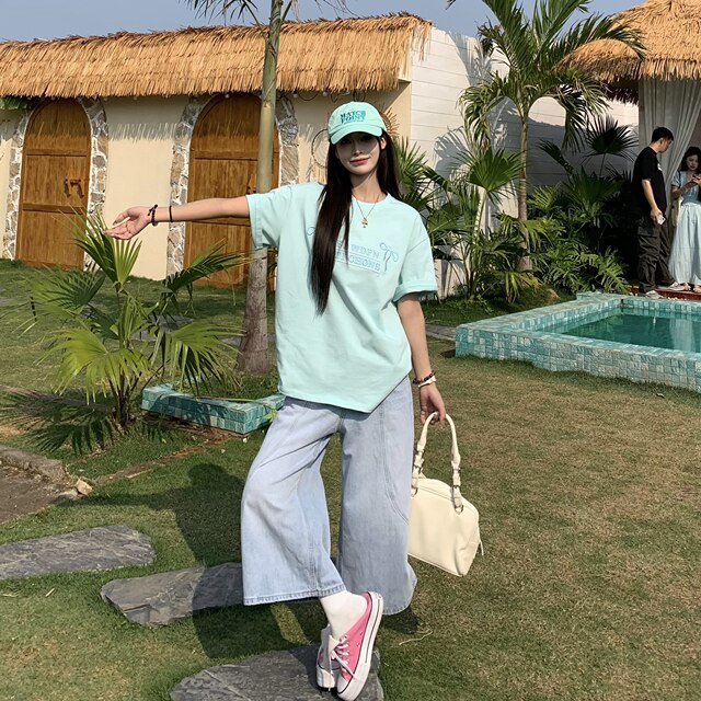 3MER ໂອ້ຍ sanmei jeans ແອວສູງແປດຈຸດສໍາລັບແມ່ຍິງ