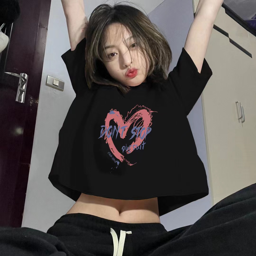 Deepsea 美式高街复古短袖t恤女夏季新款宽松小众设计感港味insQs_Deepsea_女装/女士精品-第5张图片-提都小院