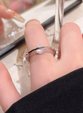 星球环绕锆石戒指女高级感开口