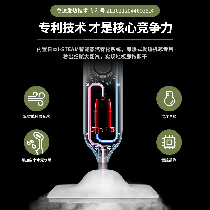 日本Apixintl安本素蒸汽拖把家用电动高温蒸气清洁机拖地机拖布 - 图1