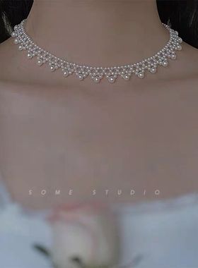 *婚礼系列*珍珠项链女ins新娘超仙网红礼服晚宴小众手工宫廷x22