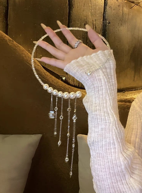 「摇曳风情」清冷感爆闪流苏珍珠项圈高颜值精致配裙子项链choker