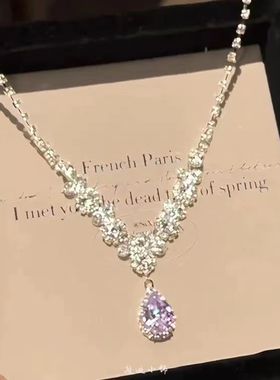 2025夏季新款高级轻奢红色合金蛇骨链带坠锁骨链女优雅贵气