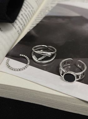 潮复古不规则戒指女小众设计时尚高级感开口套装指环个性简约手饰