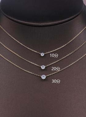 无爪鼻屎钻项链925纯银镀18k金叠戴轻奢小众锁骨链生日礼物送女友